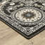 Tapis oriental en polyester / polypropylène tissé à la machine rectangulaire noir / gris Ederle-1842969247