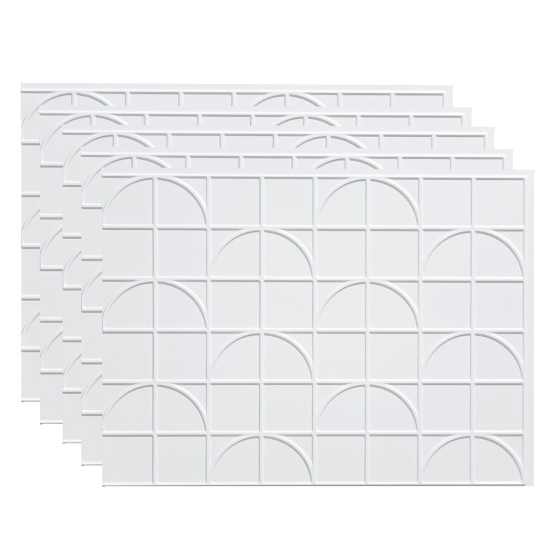 FASÄDE Crescent Decorative Vinyl 18in x 24 Backsplash Panel, Matte White