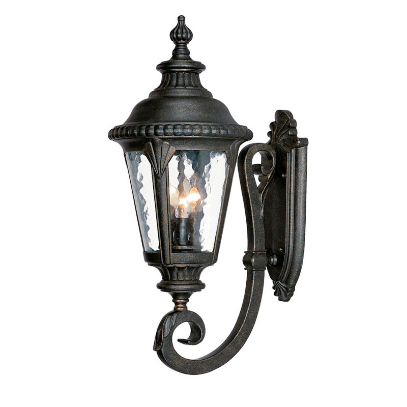Lanterne murale d'extérieur 3 lumières Appel, Or noir, H 24,5 po x l 9,75 po x P 13,5 po