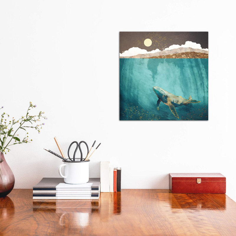 «Light Beneath» - impression d'art graphique, Toile tendue, H 18 po x l 18 po x 1,5 po, Pas de tapis