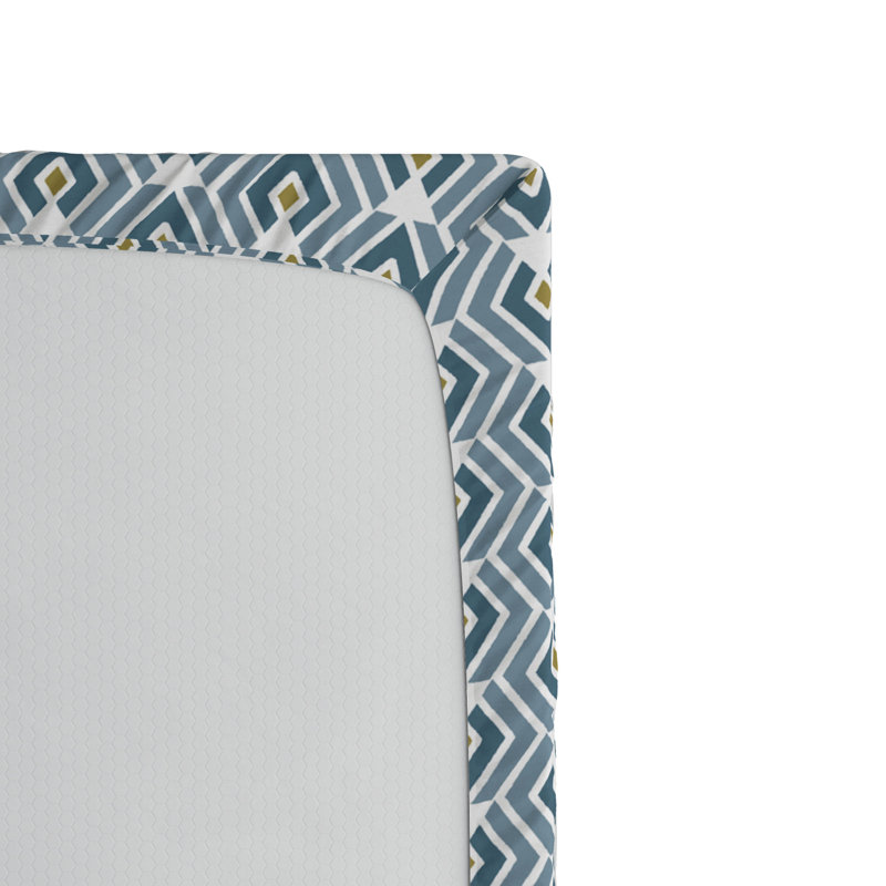 Microfiber Geometric Fitted Sheet, Full Fitted Sheet
