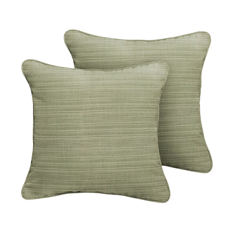 Hinkley Striped Outdoor Reversible Throw Pillow, 20" x 20", Dupione Laurel Sunbrella®
