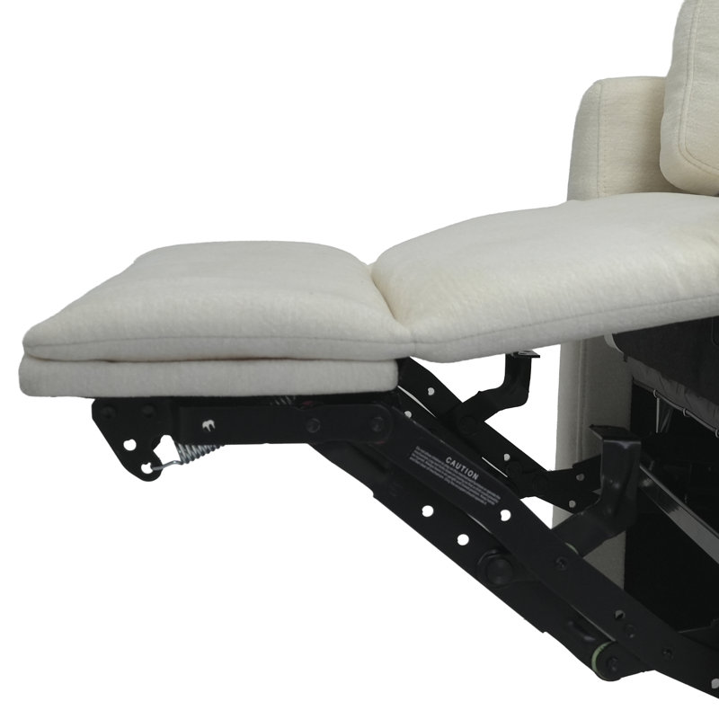 Fauteuil inclinable électrique pivotant à 360° Leo avec port de chargement USB, White Fabric