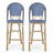 Of 2 29.5" Outdoor French , Dark Teal And White. Aluminum Frame With -Like Ornament. Pe For An Attractive Patio Rust- Decoration. Areas