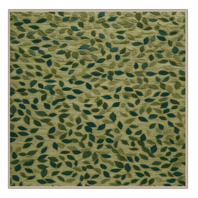 Tapis botanique brun lavable à la machine