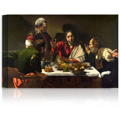 «The Supper at Emmaus» par Caravaggio., Reproductions d'art classiques du monde sur toile, estampe numérique