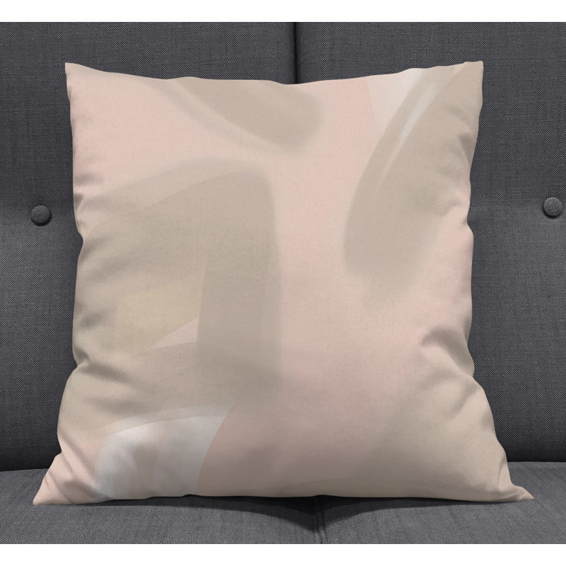 Throw Pillow With Insert, Brown/Pink Abstract 5, 18"H x 18"W
