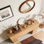 Console en bois, table d'entrée avec design sculpté unique, canapé de 43 po-1269671393