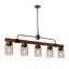 5-Light Dimmable 42" Kitchen Island Pendant Farmhouse Dining Room Linear Chandelier