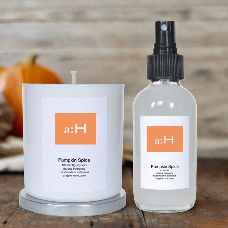 A:H Pumpkin Spice Scented Tumbler Candle with Glass Holder