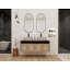 Meuble-lavabo 48 po avec 2 lavabos en céramique, 4 portes à fermeture en douceur, montage flottant, contreplaqué (emballage KD)-125515240