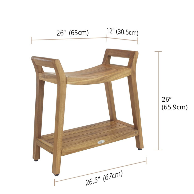 Asia Ascend 27" W Teak Shower Bench