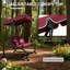 Balancelle 3 places avec balançoire et balançoire rouge avec auvent réglable, coussin et coussins amovibles, pour véranda, jardin, bord de piscine, cour arrière