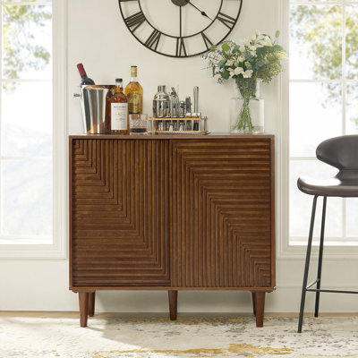 Arkayla  34" Tall 2 - Door Multifunction Accent Cabinet with Wine Rack