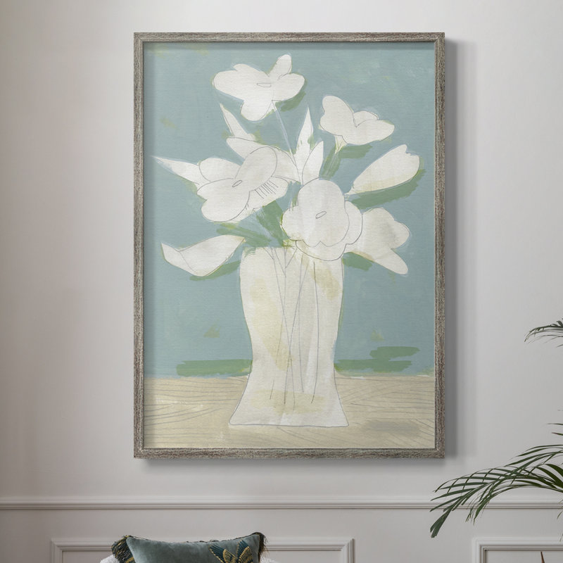 Arrangement de printemps en sourdine I, reproduction encadrée - bois massif, H 11 po x l 9 po