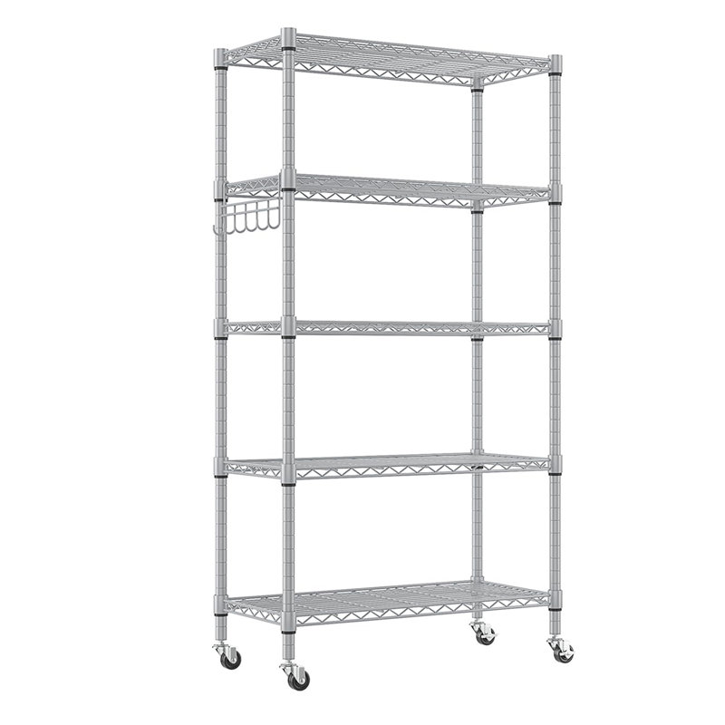 Rayonnage à hauteur réglable Lylla, Argent, H 62,2 po x l 29,92 po x P 13,78 po