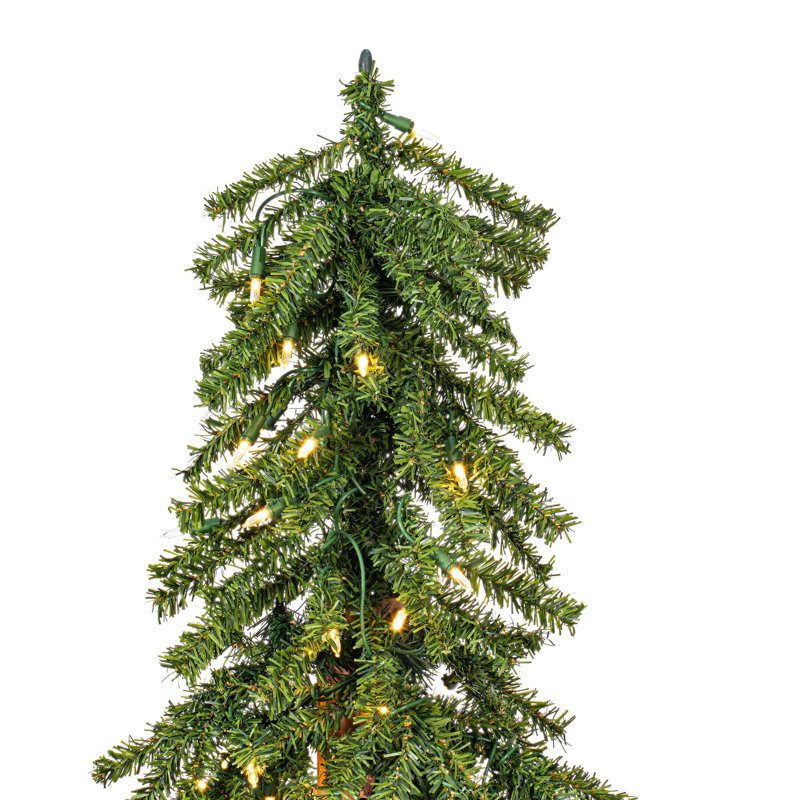 3 Piece Natural Bark Alpine Artificial Christmas Tree Set with 500 Warm White LED Lights