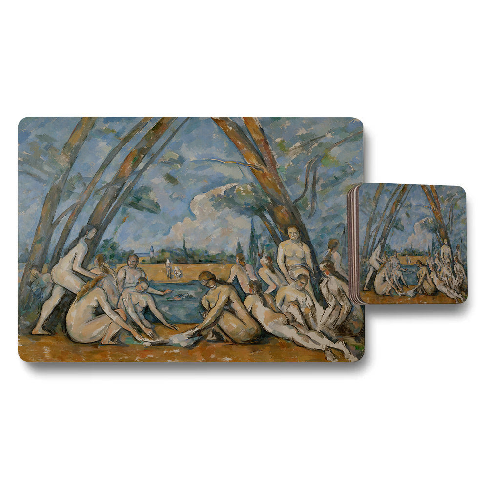 Nude Beach Figures Art Placemat And Coaster Set For Table Decor