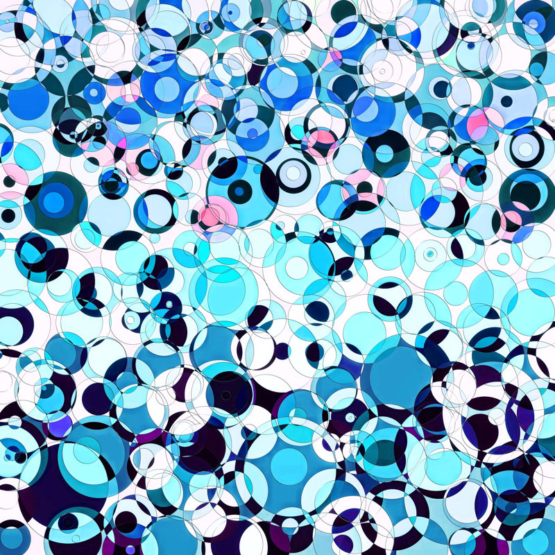 " Aria In Aquatic ", 30" H x 30" W  , No, Maple Single Picture Framed