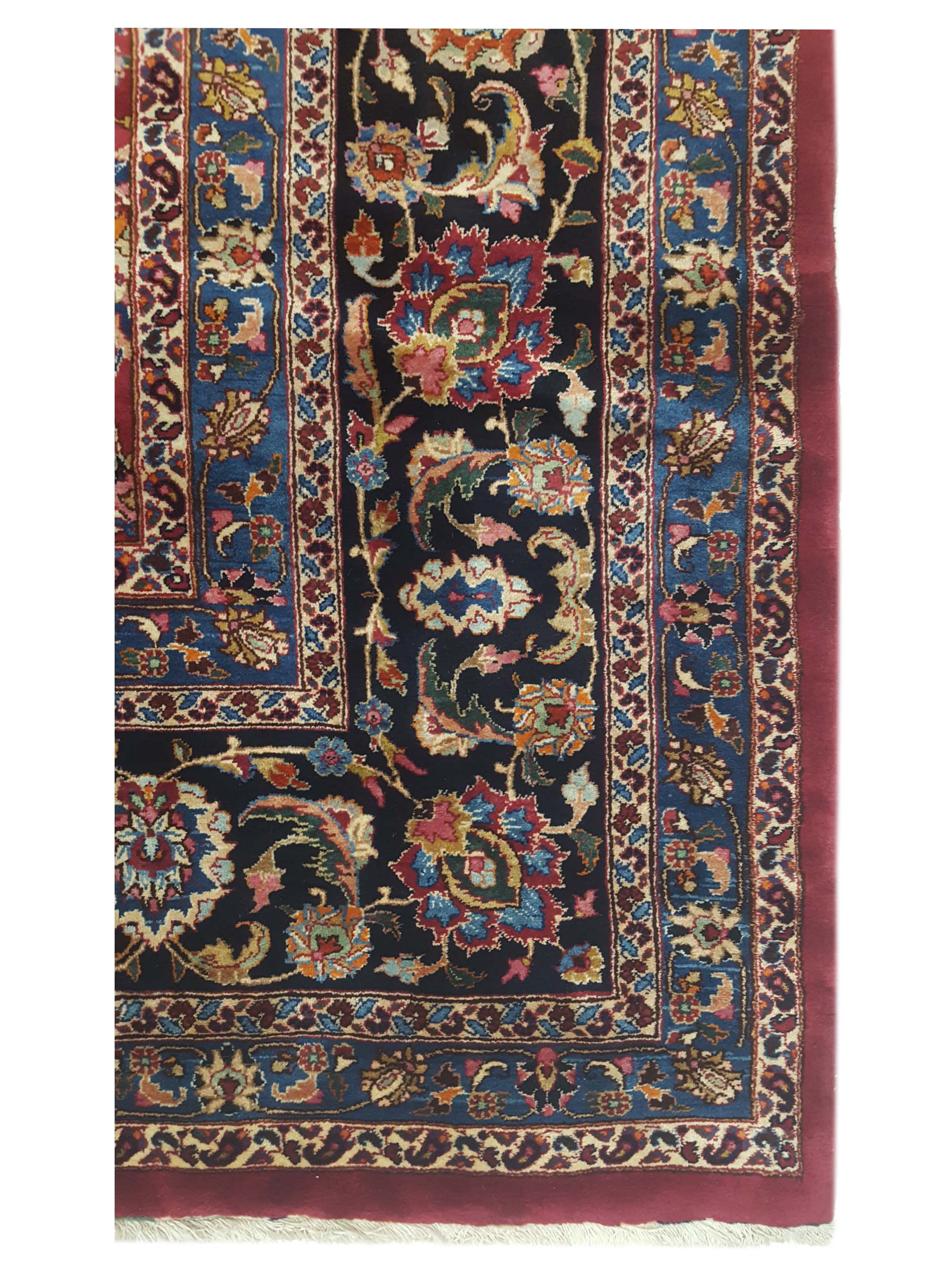 PacificRugs Mashad Semi Antique Burgundy /Indigo 13x16 Oversize Rug ...