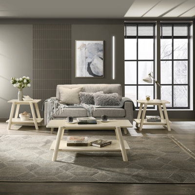 Metz 3-Piece Coffee Table Set, Coffee Table And Two End Tables
