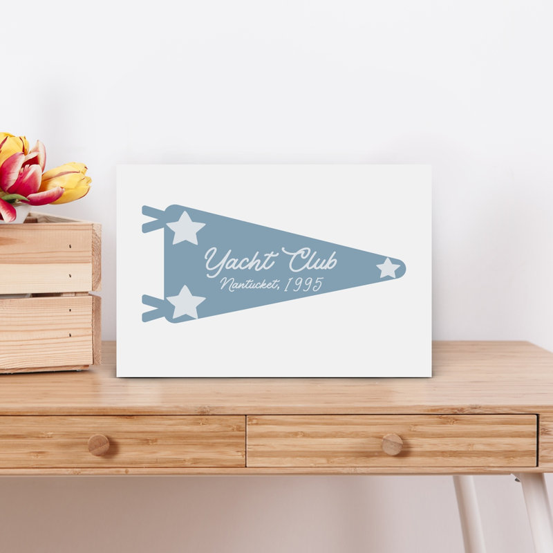 «Nantucket Yacht Pennant», art mural rétro rétro, H 12 po x l 18 po