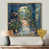 Toile avec cadre flottant or