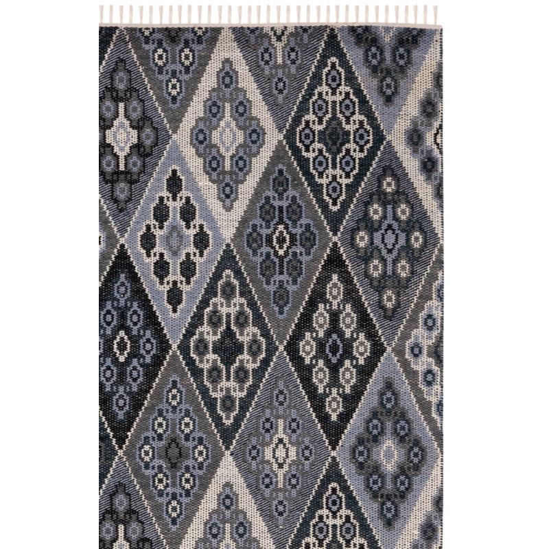 Alsa Flat Weave Wool Geometric Rug, Square 6'