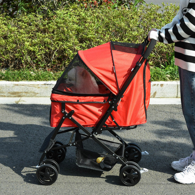 Foldable Pet Stroller, Red