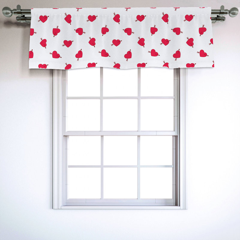 Sateen Geometric Ruffled Window Valance