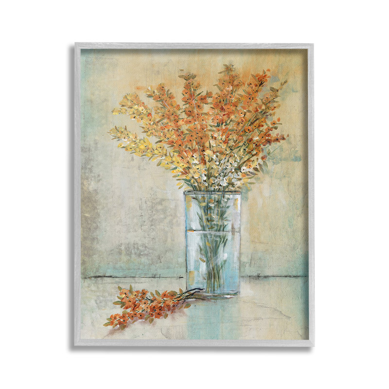 Vase orange, H 20 po x l 16 po, Estampe numérique Farmhouse