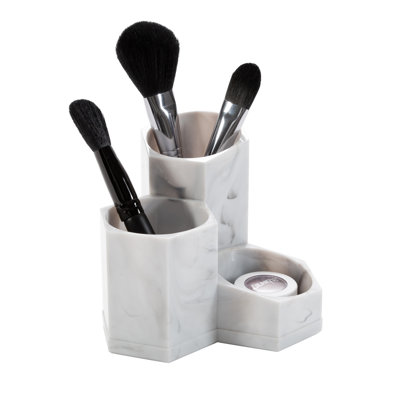 Plastic 3 Compartment Makeup Organizer