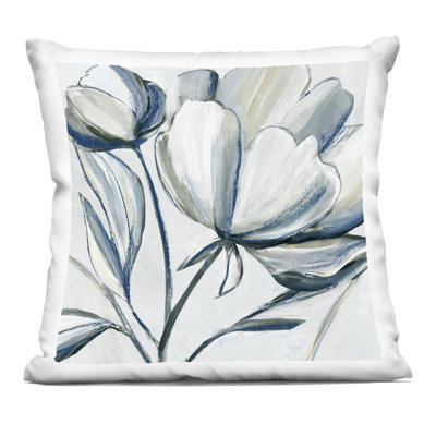 Contrasting Abstract Tulip Bulb Decorative Printed Throw Pillow, design by Hannah Dawson