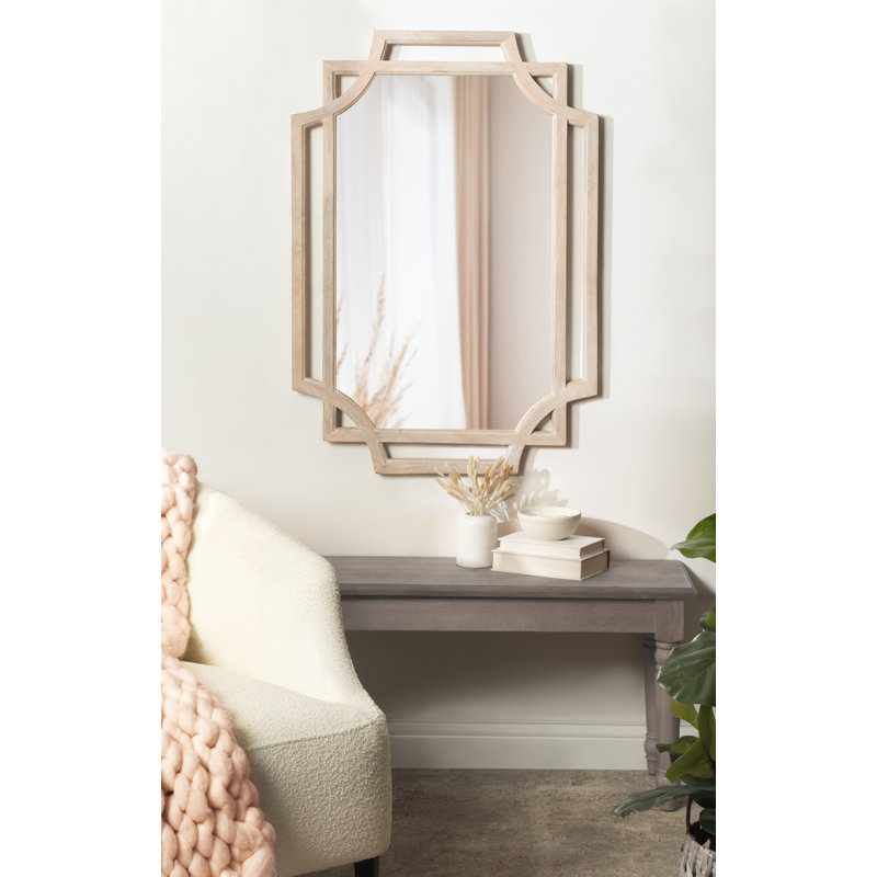 Bane Solid Wood Flat Mirror, 27" W x 40" H, White