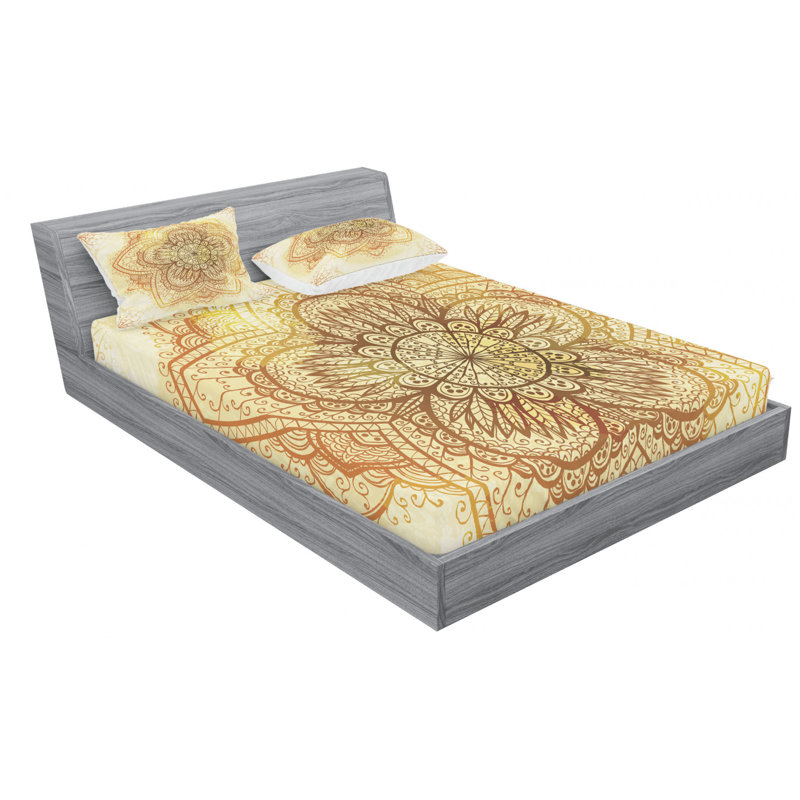 Microfiber Floral Sheet Set, Queen Sheet Set with Fitted Sheet