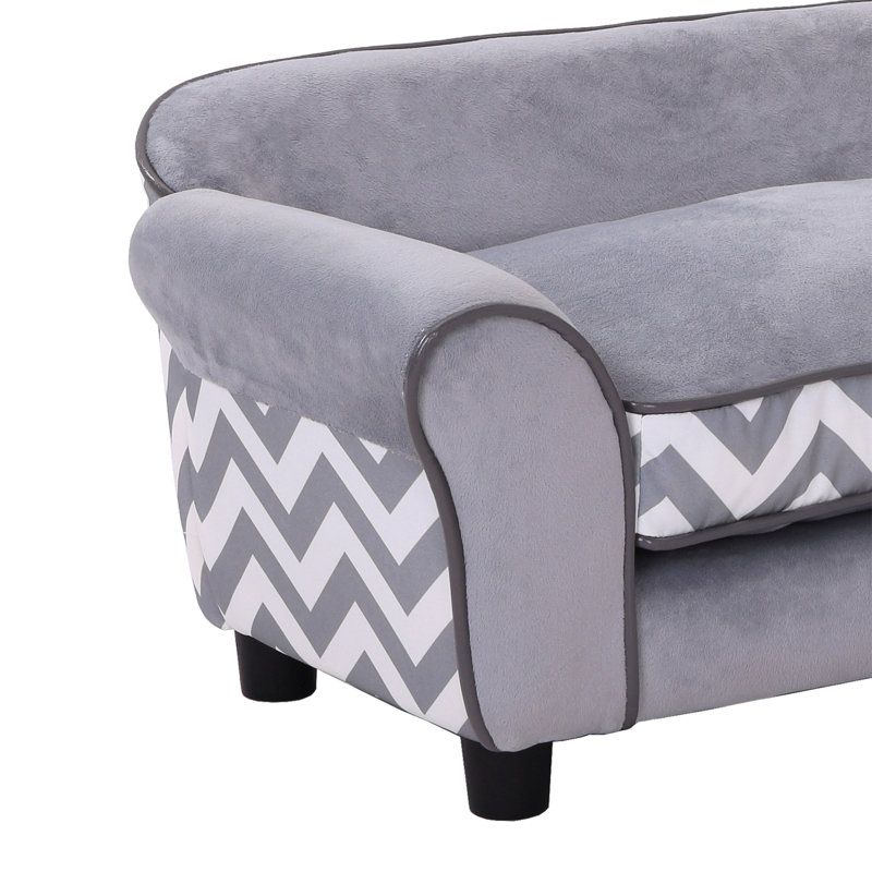 Striped Pet Bed, Grey