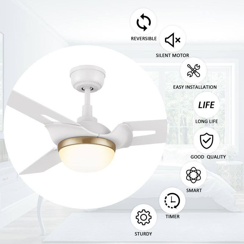 Yeliz 52 " Ceiling Fan with LED Lights with Light Kit