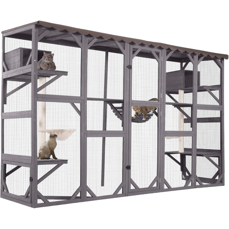 Cage à chat avec fenêtre à griffes pour chat