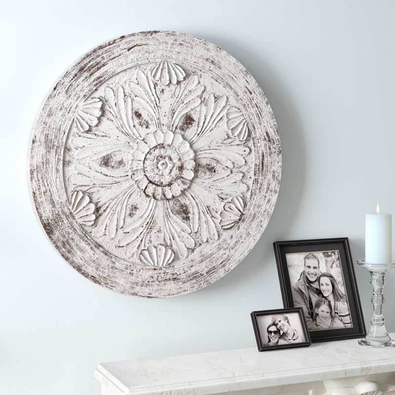 Décoration murale médaillon en bois