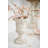14X14x20.5" Ornate Magnesium Urn Planter With Distressed White Finish And Carved Details