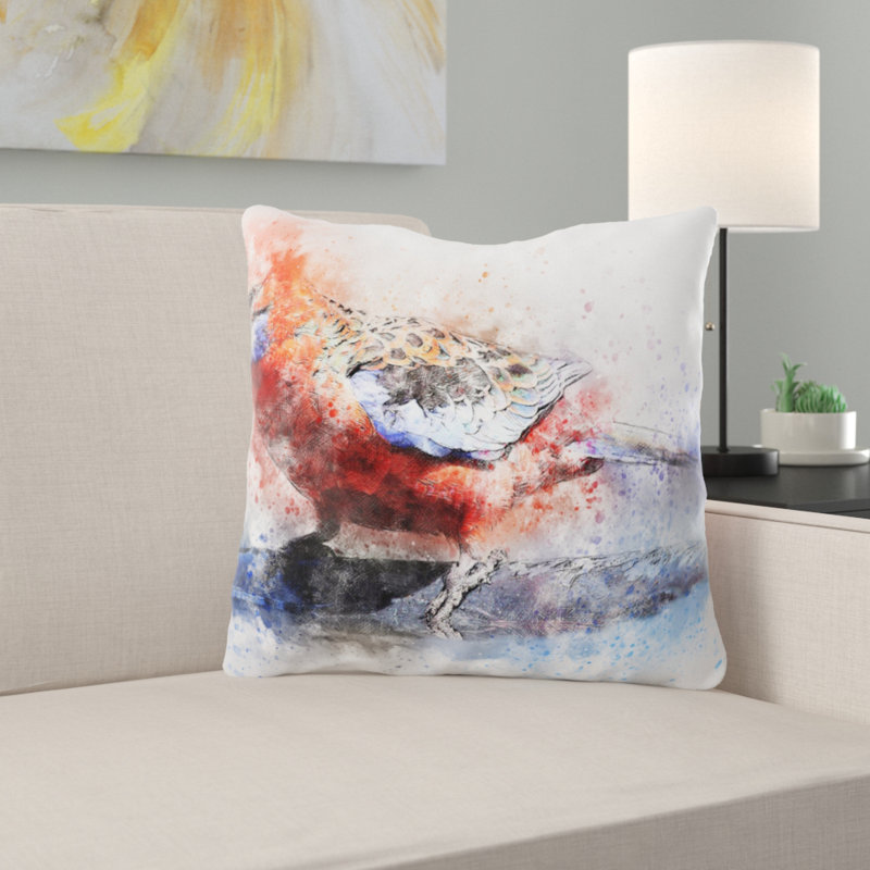 Housse et insert de coussin carré pour l'extérieur Bowerman Bird, Microsuède, Intérieur