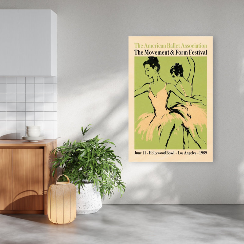 Vintage Ballet Dancers Classic Elegant Vintage Wall Art Print, 60" H x 40" W