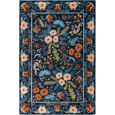 Colorful Floral Polyester Soft Touch Machine Woven Decorative Area Rug