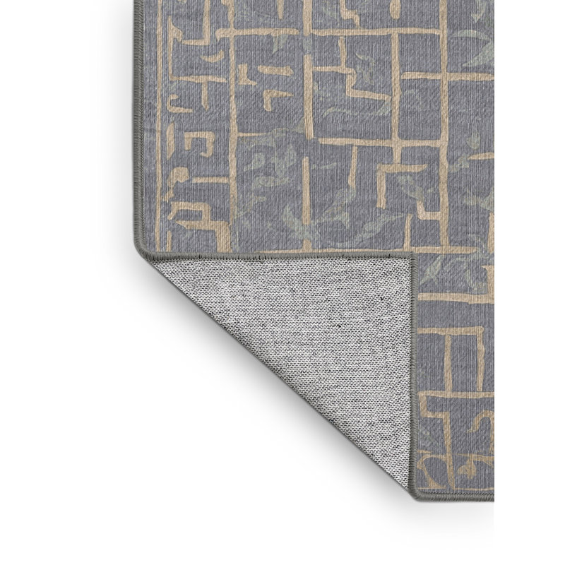 Machine Washable Gray Area Rug, Square 7'