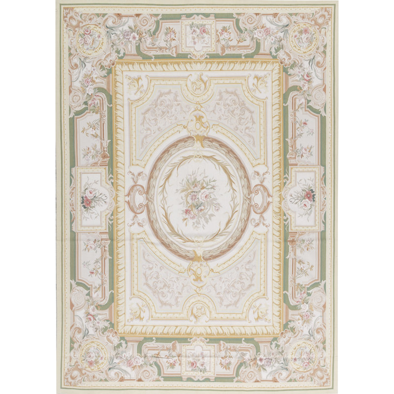 Aubusson Renaissance Hand Woven Wool Oriental Area Rug