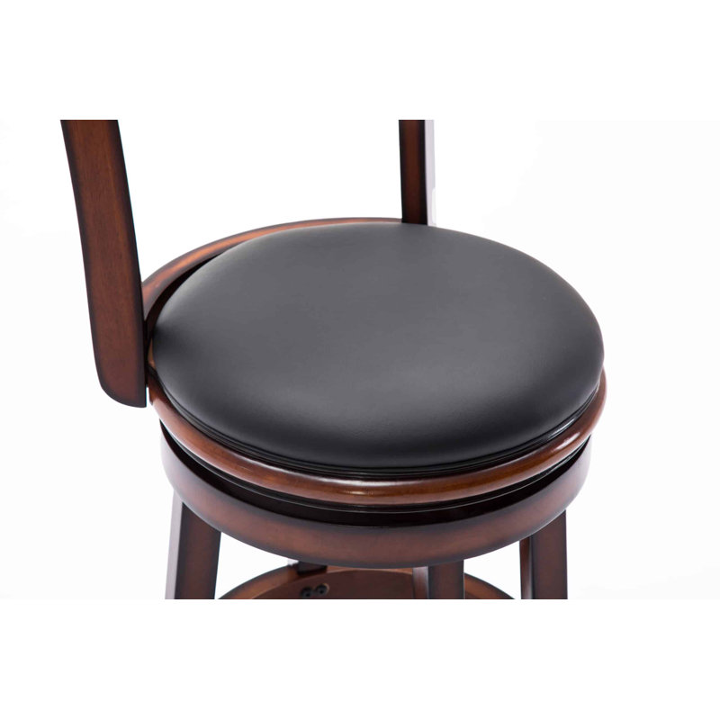 Analuz Swivel Upholstered Counter Stool with Solid Wood Frame, Brandy, Counter Stool (25.5" Seat Height)