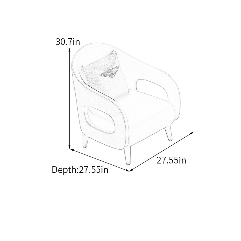 Chaise d'appoint minimaliste avec similicuir, Similicuir blanc / orange
