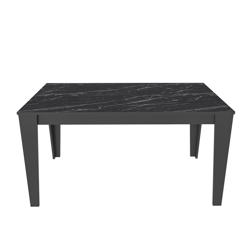 Ishamel Rectangular 145cm L x 85cm W Dining Table, Black