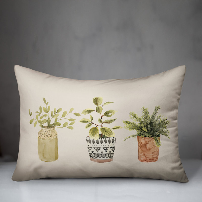 Housse et insert de coussin rectangulaire en pot Plants in a Row