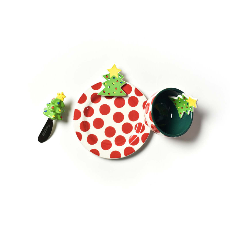 Tree Embellishment Plate Bowl and Spreader Set